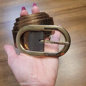 Michael Kors Women’s Reversible Belt XL Brown MK Logo Style 554360 EUC